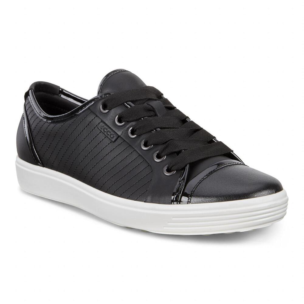 NEW ECCO women's soft 7 sneaker in black/black